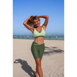 Two Piece Color Block Sports Sleeveless Yoga Sets - MVTFASHION.COM