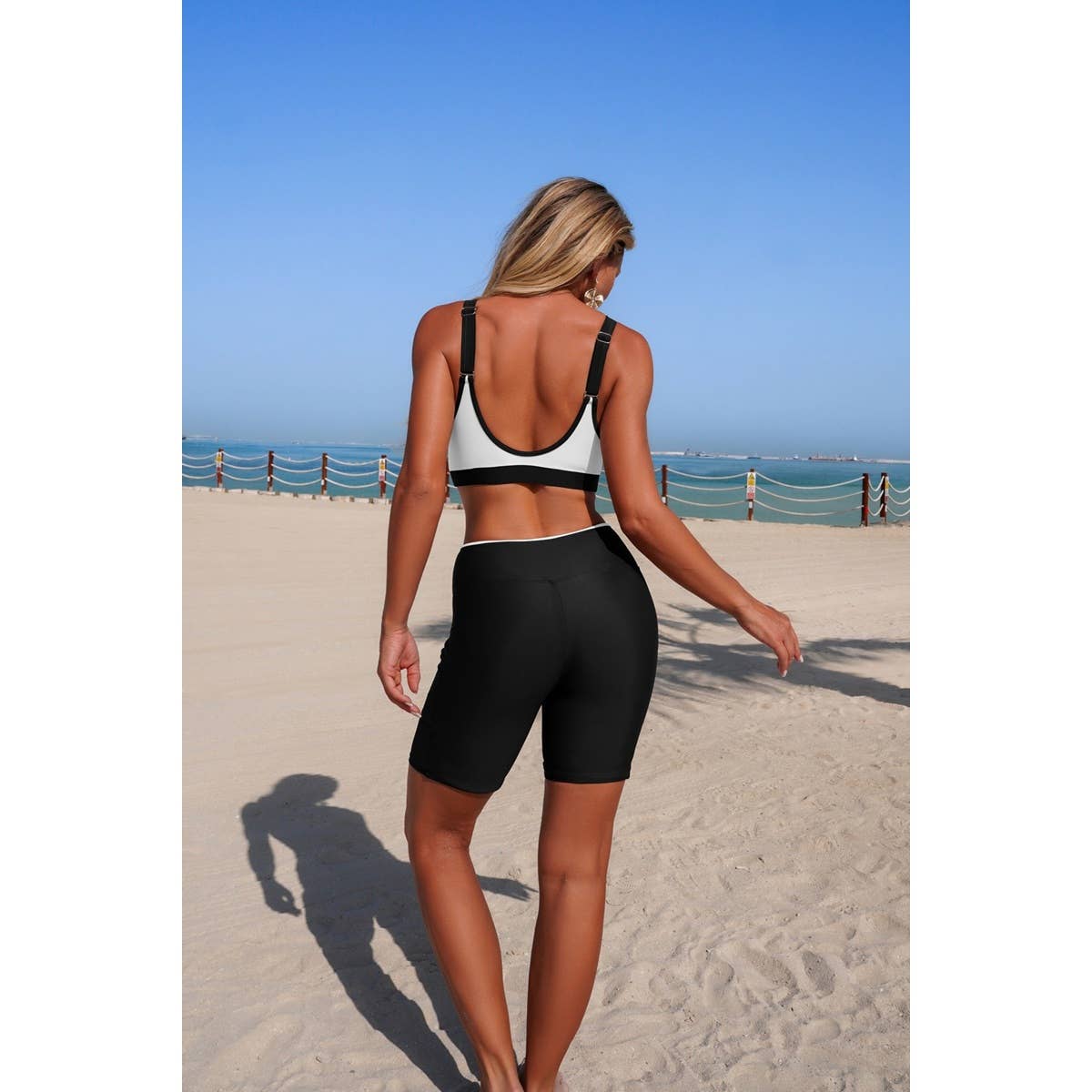 Two Piece Color Block Sports Sleeveless Yoga Sets - MVTFASHION.COM