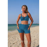 Two Piece Crisscross Tummy Control Side Tie Bikini - MVTFASHION.COM