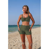 Two Piece Crisscross Tummy Control Side Tie Bikini - MVTFASHION.COM