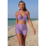 Two Piece Crisscross Tummy Control Side Tie Bikini - MVTFASHION.COM