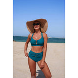 Two Piece Push Up Cut Out Ruched High Rise Bikini - MVTFASHION.COM