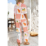 Two Pieces All Over Print Button Down Long Sets - MVTFASHION.COM