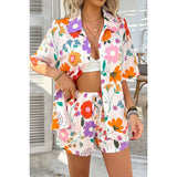 Two Pieces All Over Print Button Down Short Sets - MVTFASHION.COM