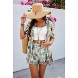 Two Pieces Allover Print Shirt And Short Sets - MVTFASHION.COM