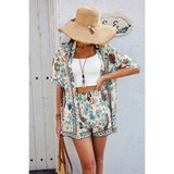 Two Pieces Allover Print Shirt And Short Sets - MVTFASHION.COM