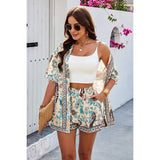 Two Pieces Allover Print Shirt And Short Sets - MVTFASHION.COM