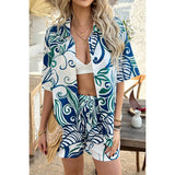 Two Pieces Floral Print Button Down Sets - MVTFASHION.COM