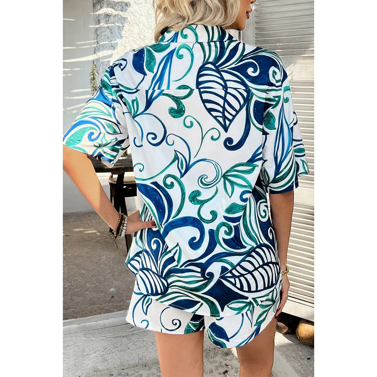 Two Pieces Floral Print Button Down Sets - MVTFASHION.COM