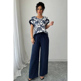 Two Pieces Floral Print Ruffle Hem Sleeve Sets - MVTFASHION.COM