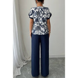 Two Pieces Floral Print Ruffle Hem Sleeve Sets - MVTFASHION.COM