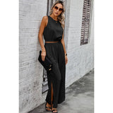 Two Pieces Side Open Pockets Sleeveless Sets - MVTFASHION.COM