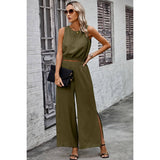 Two Pieces Side Open Pockets Sleeveless Sets - MVTFASHION.COM