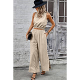 Two Pieces Side Open Pockets Sleeveless Sets - MVTFASHION.COM