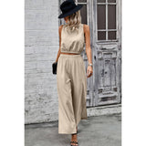 Two Pieces Side Open Pockets Sleeveless Sets - MVTFASHION.COM