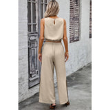 Two Pieces Side Open Pockets Sleeveless Sets - MVTFASHION.COM