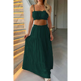 Two Pieces Sleeveless Tank Top And Maxi Skirt Set - MVTFASHION.COM