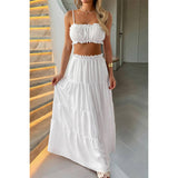 Two Pieces Sleeveless Tank Top And Maxi Skirt Set - MVTFASHION.COM