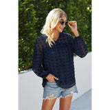 V Neck Solid Long Sleeve Loose Top - Clearance - MVTFASHION.COM