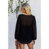 V Neck Solid Long Sleeve Loose Top - Clearance - MVTFASHION.COM