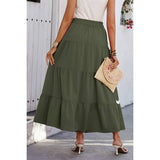 Waves Print Pleated Elastic Waist Band Skirt - MVTFASHION.COM