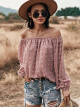 Boho Chic Off-Shoulder Sheer Blouse - MVTFASHION