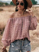 Boho Chic Off-Shoulder Sheer Blouse - MVTFASHION