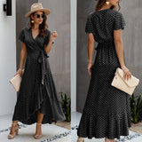 Boho Chic Polka Dot Maxi Dress - MVTFASHION