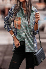 Checkered Chic Long Sleeve Shirt - MVTFASHION