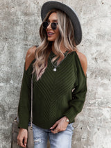 Chic Shoulder Cutout Sweater - MVTFASHION