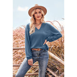 Chic V-Neck Pocket Knit Top - MVTFASHION