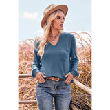 Chic V-Neck Pocket Knit Top - MVTFASHION