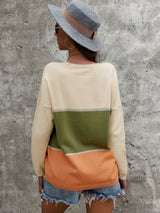 Color Block Knit Sweater - Cozy and Chic - MVTFASHION