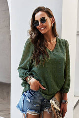 Comfy Chic V Neck Long Sleeve Top - MVTFASHION