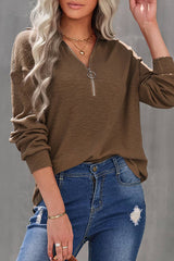 ComfyChic Half Zip Knit Top - MVTFASHION