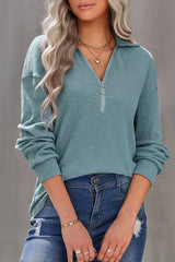 ComfyChic Half Zip Knit Top - MVTFASHION