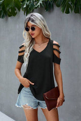 Cool Cutout Sleeve Top - MVTFASHION