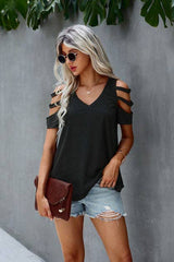 Cool Cutout Sleeve Top - MVTFASHION