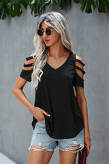 Cool Cutout Sleeve Top - MVTFASHION