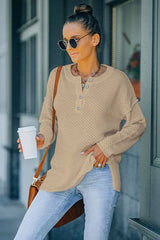 Cozy Chic Button-Up Knit Top - MVTFASHION