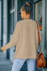 Cozy Chic Button-Up Knit Top - MVTFASHION