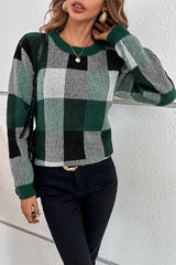 Cozy Chic Plaid Knit Pullover - MVTFASHION.COM