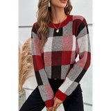Cozy Chic Plaid Knit Pullover - MVTFASHION