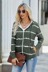 Cozy Striped Zip-Up Hoodie - MVTFASHION