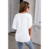 Dolman Sleeve Loose Fit Solid Tunic Top - MVTFASHION