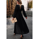 Elegant Deep V High Waist Tunics Long A line Dress - MVTFASHION