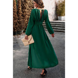 Elegant Deep V High Waist Tunics Long A line Dress - MVTFASHION