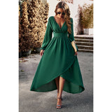 Elegant Deep V High Waist Tunics Long A line Dress - MVTFASHION