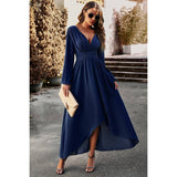 Elegant Deep V High Waist Tunics Long A line Dress - MVTFASHION