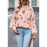 Elegant Floral Bandage Half A Turtleneck Tops - MVTFASHION